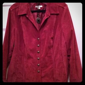 Burgundy leather jacket by Dress Barn size 14/16